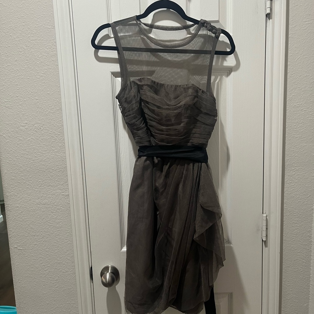 White by Vera Wang Gray Sleeveless Mini Sundress